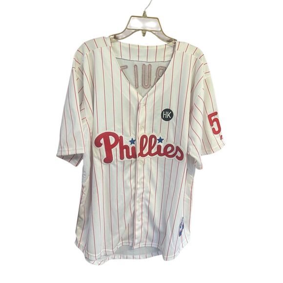 Carlos Ruiz / Harry Kalas Majestic Cool Base Men’s Philadelphia Phillies Jerse - Picture 2 of 6